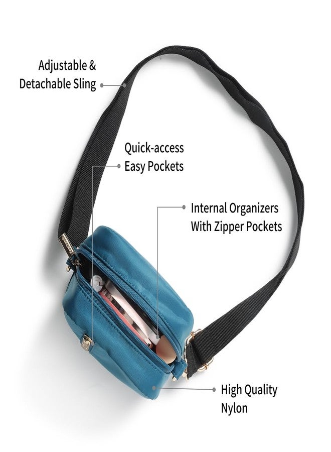 Fastrack Teal Blue Crossbody Sling Bag for Girls - Image 3